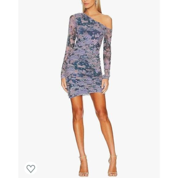 Free People Chloe Long Sleeve One Shoulder Mini Dress Size M - Picture 1 of 10